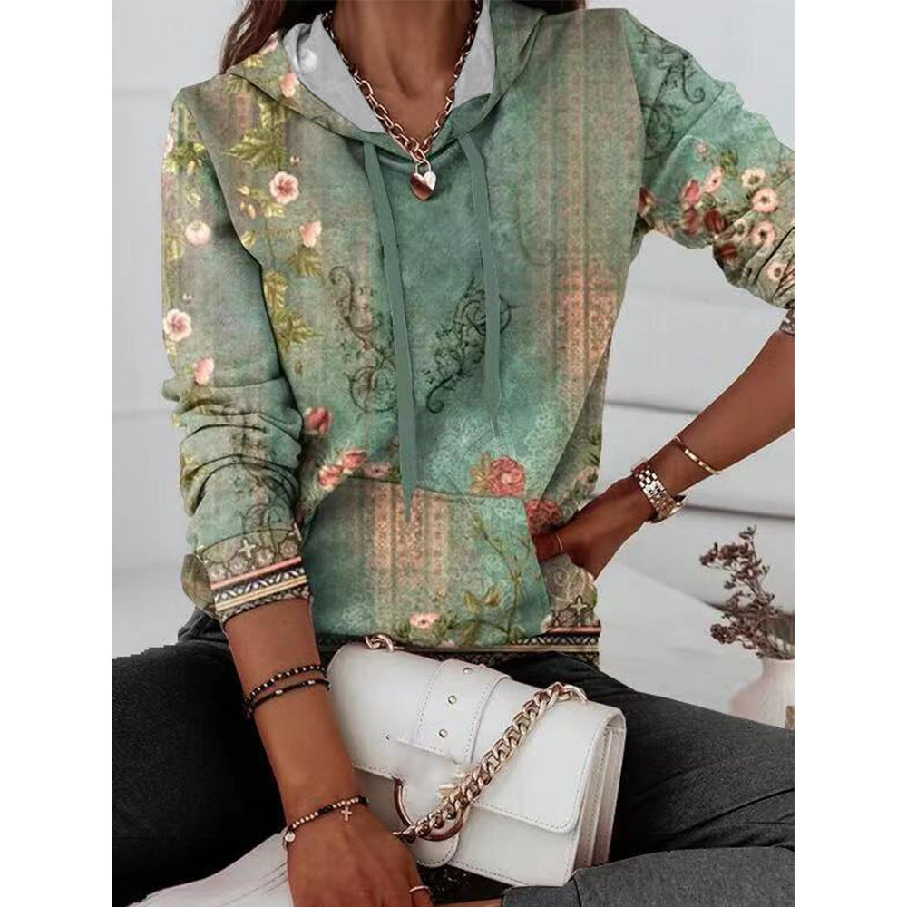 Damen Hoodie mit Print und Taschen