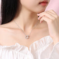 Lucky Cat Doppelring Kette aus 925er Silber für Damen