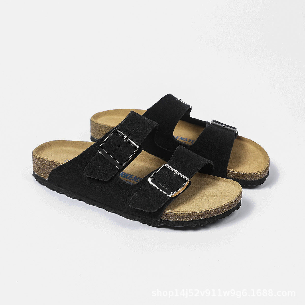 Doppelriemen-Sandalen aus Wildleder