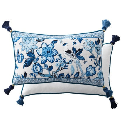 Kissenbezug Blau-Weiss Porzellan-Stil