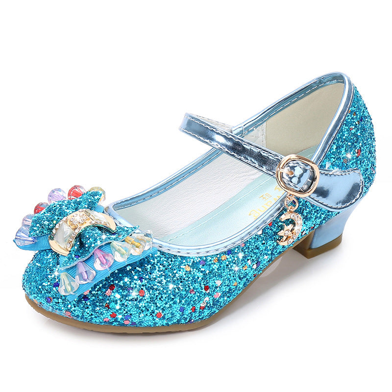 Mädchen Prinzessin Leder Schuhe mit Kristall & Schleife – Bild 2 | LuxeStyle