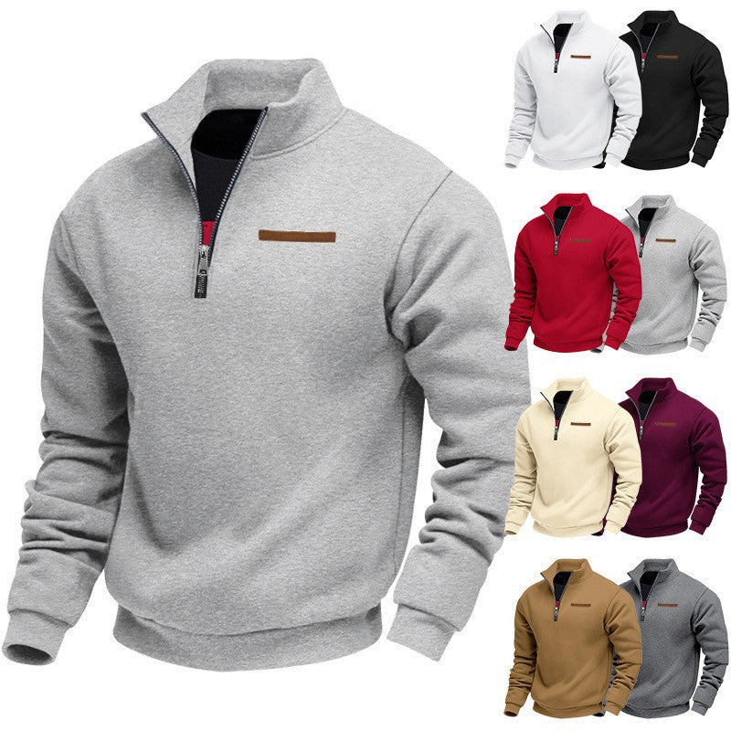 Kapuzenpullover mit Fleecefutter und Stehkragen