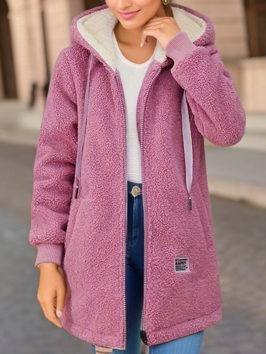 Gefütterter Lammwollmantel für Damen – Bild 10 | LuxeStyle
