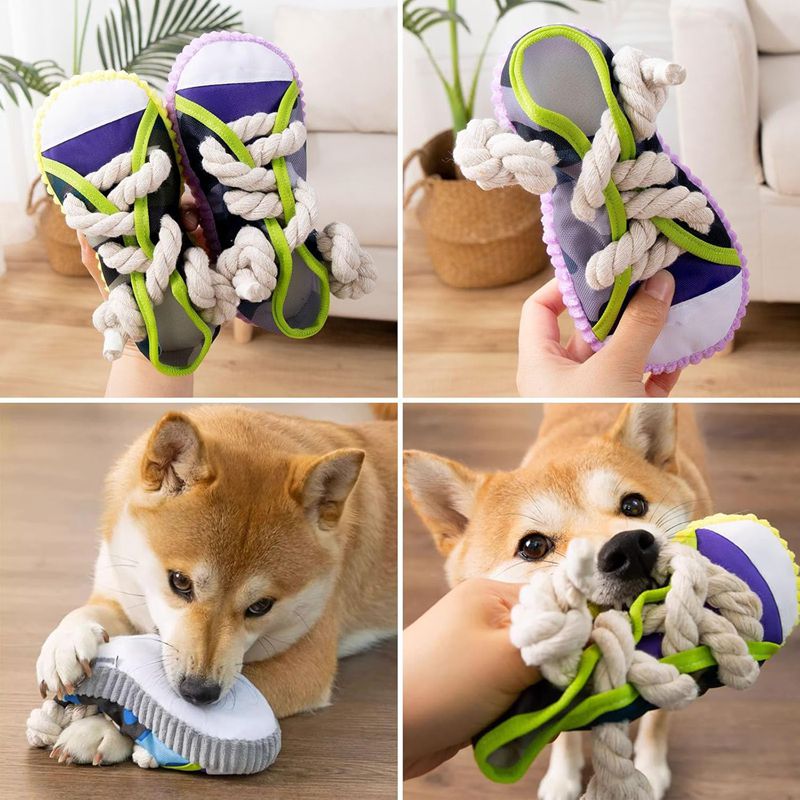Hundespielzeug Slipper mit Sound & Zahnreinigung