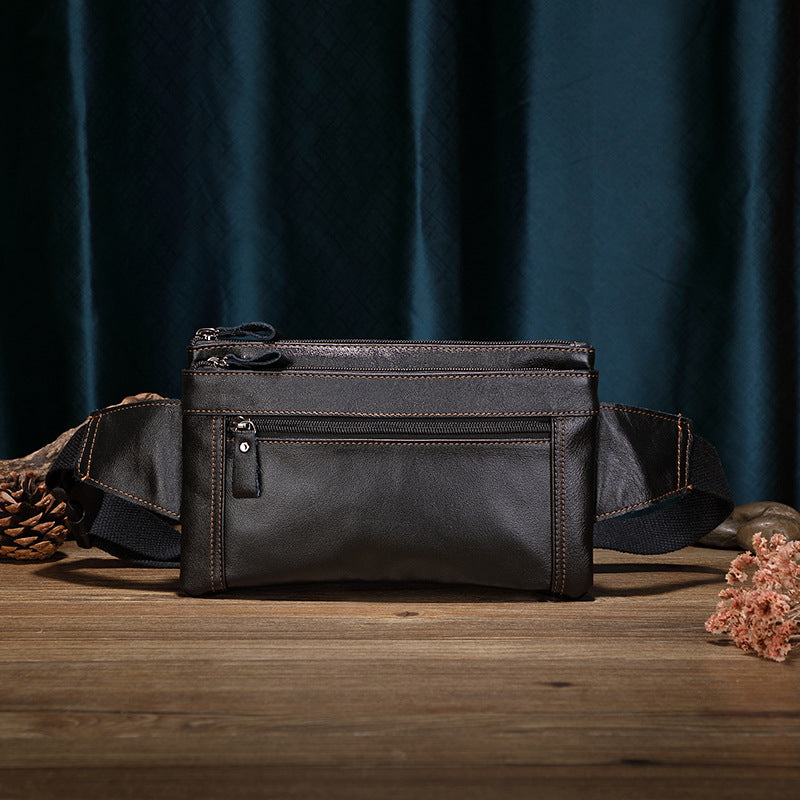 Herren Outdoor-Taille-Tasche aus erstklassigem Rindsleder, wasserdicht