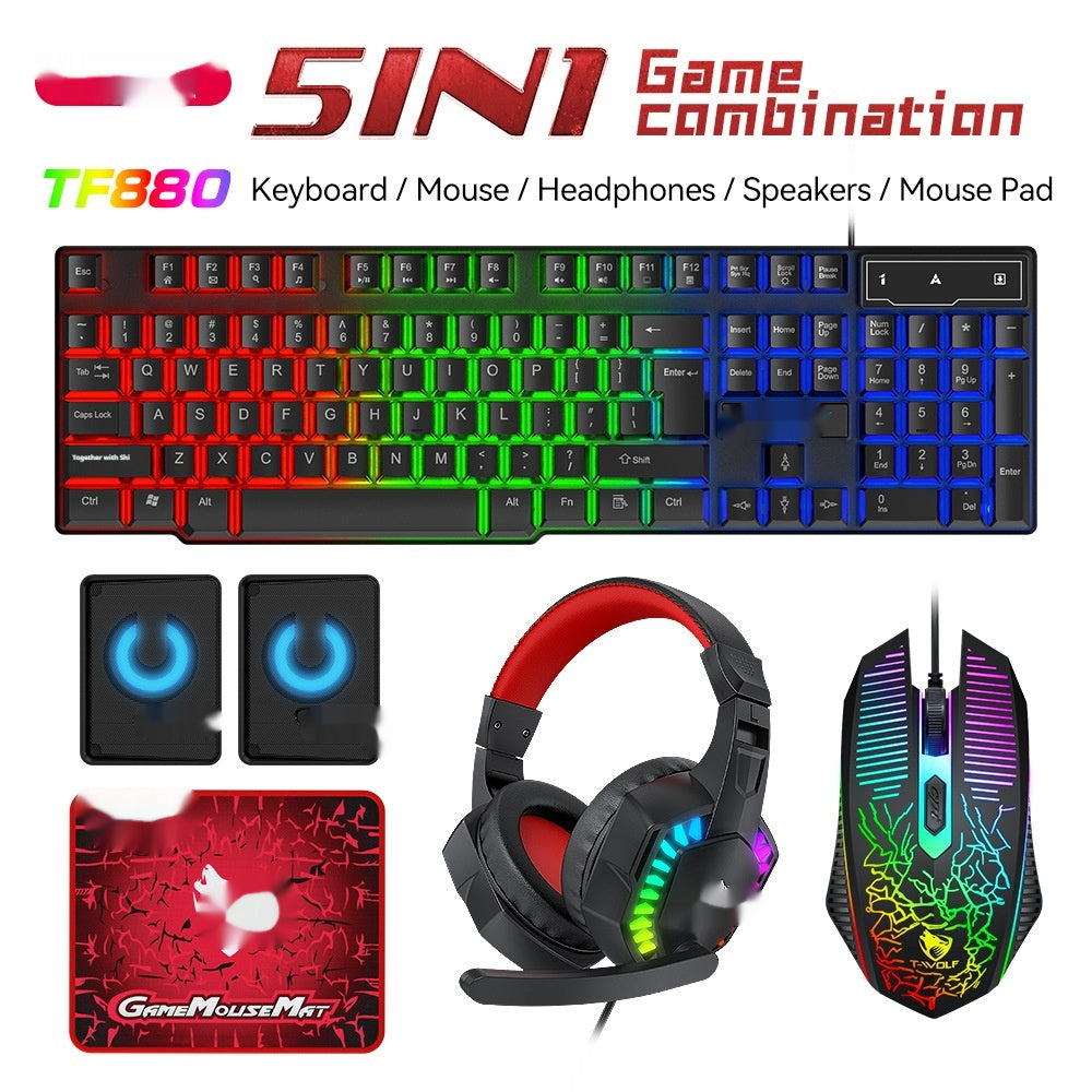 Gaming‑Set mit beleuchteter Tastatur, Maus, Headset und Lautsprechern – Bild 4 | LuxeStyle