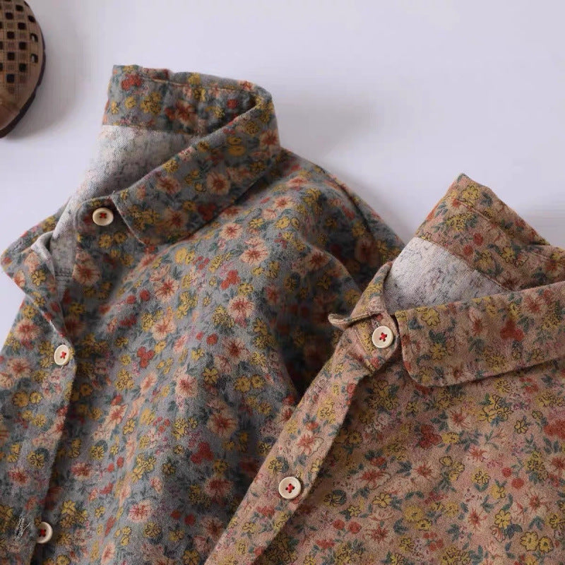 Bluse mit Blumenmuster, langärmlig