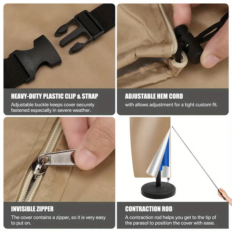 Wetterfeste Outdoor-Sonnenschirmhülle – Bild 3 | LuxeStyle