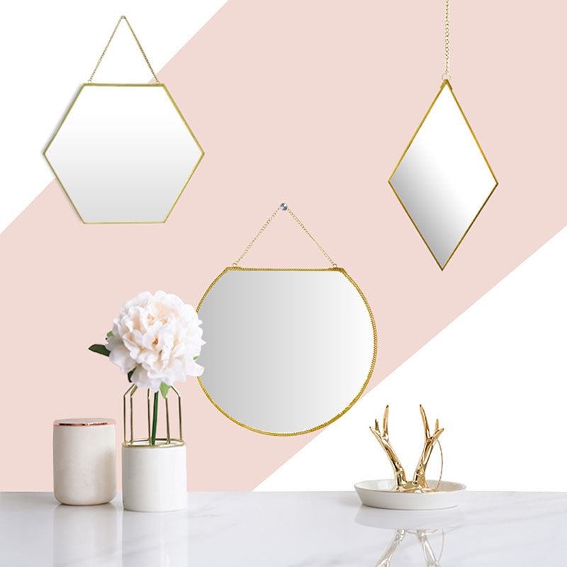 Sechseckiger Kosmetikspiegel aus Messing – Bild 5 | LuxeStyle
