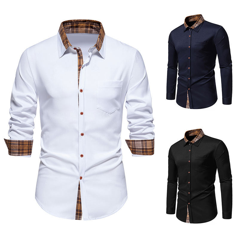 Herren Langarmhemd mit Kontrastnaht und Karomuster – Bild 4 | LuxeStyle