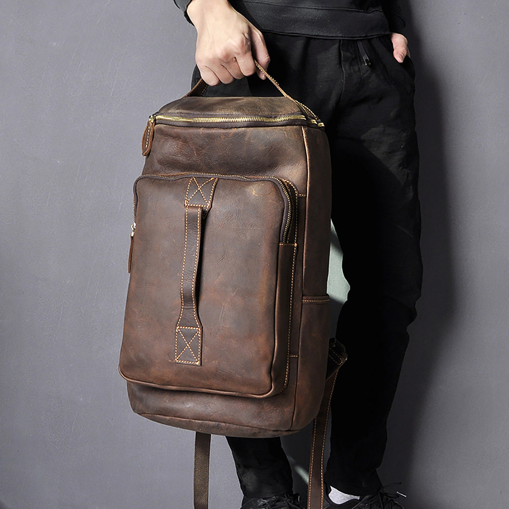 Retro Rucksack aus Leder – Bild 3 | LuxeStyle