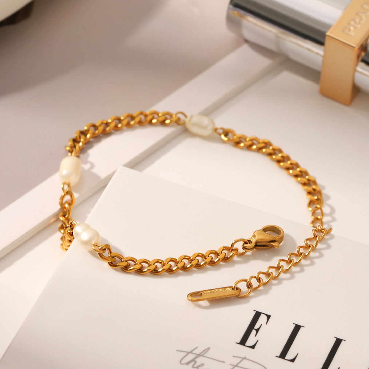 Vielseitiges Edelstahl Armband mit Süsswasserperlen | LuxeStyle