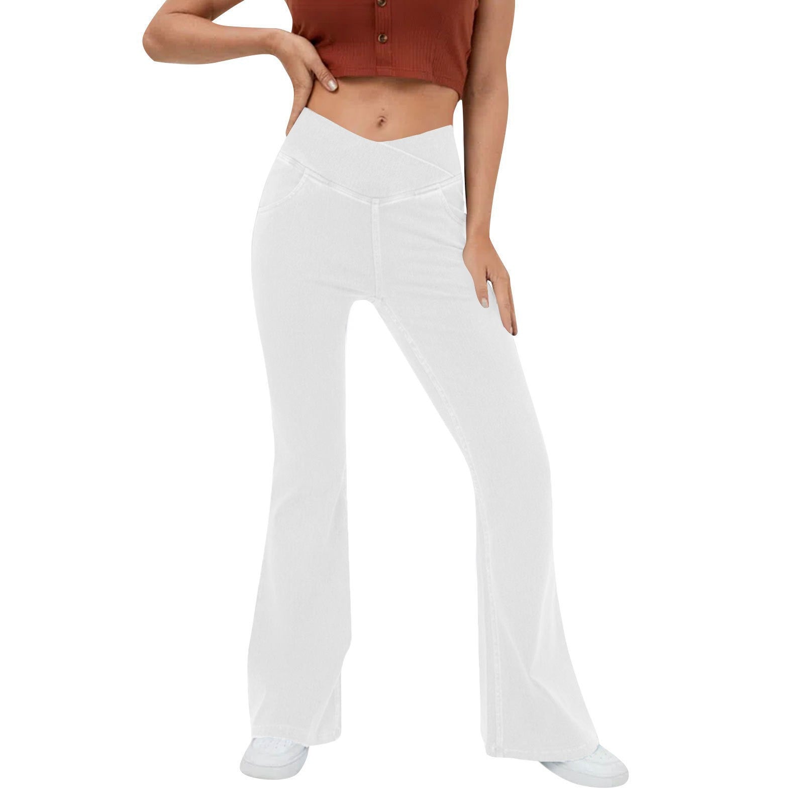 Slim-Fit Flared Crossover Jeans
