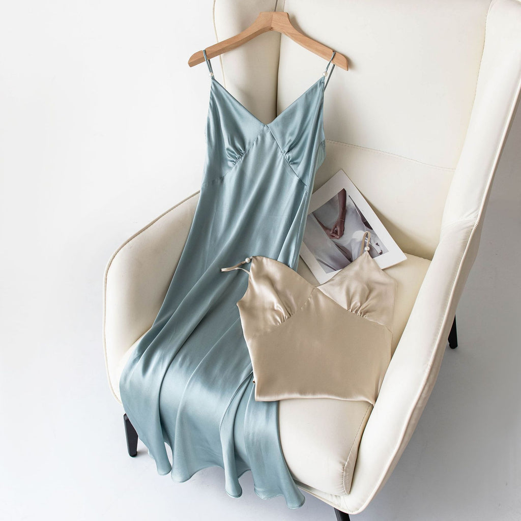 Seiden-Trägerkleid für Damen – Bild 2 | LuxeStyle