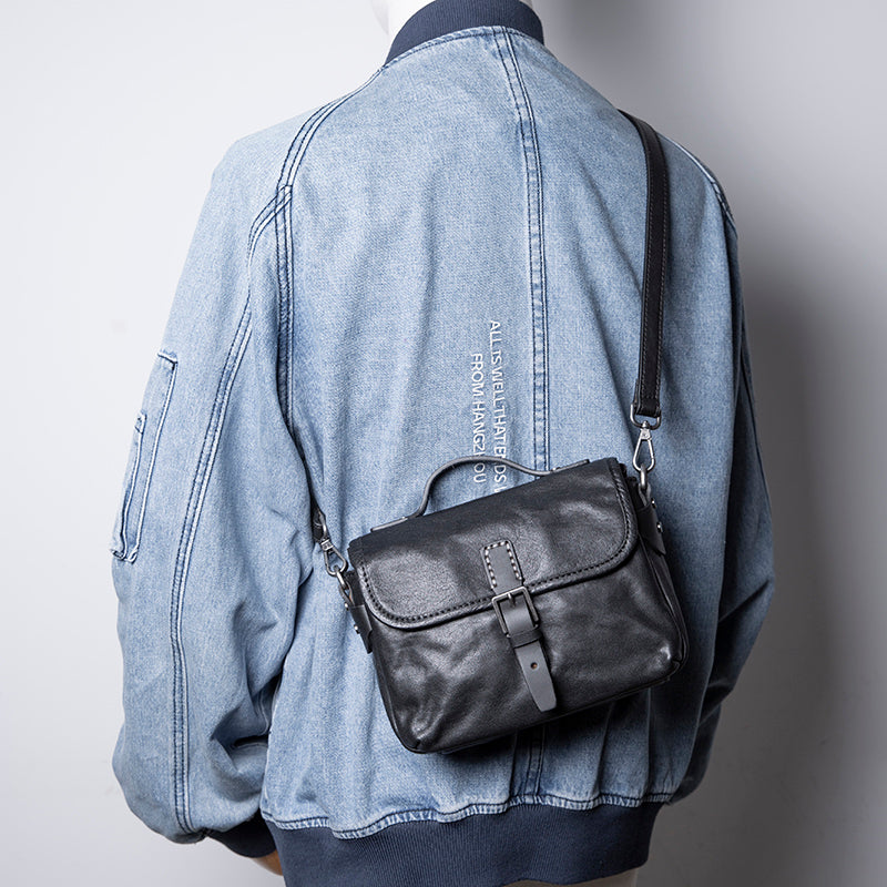 Retro Umhängetasche aus echtem Leder – Bild 5 | LuxeStyle
