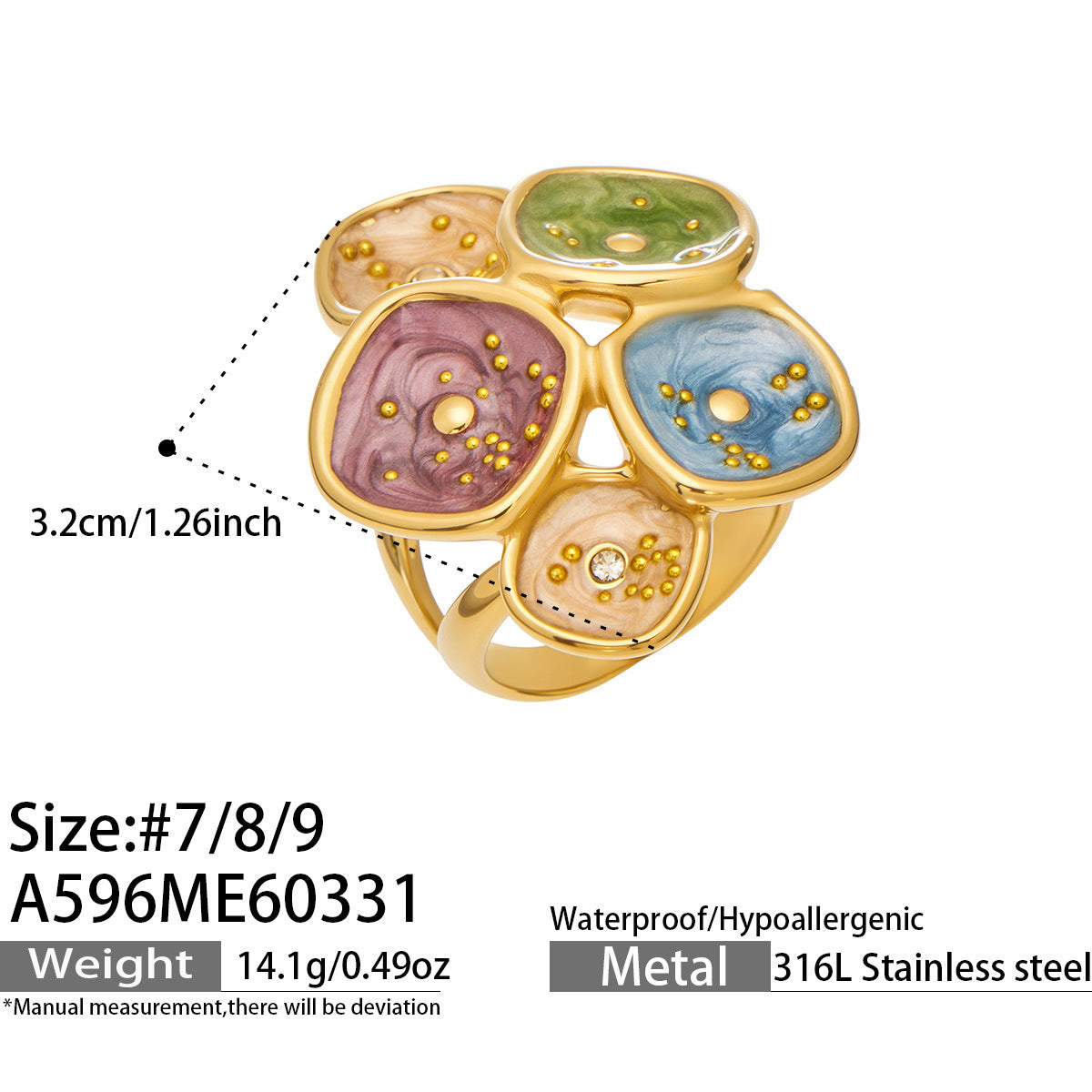 Geometrischer Blatt-Ring für Damen