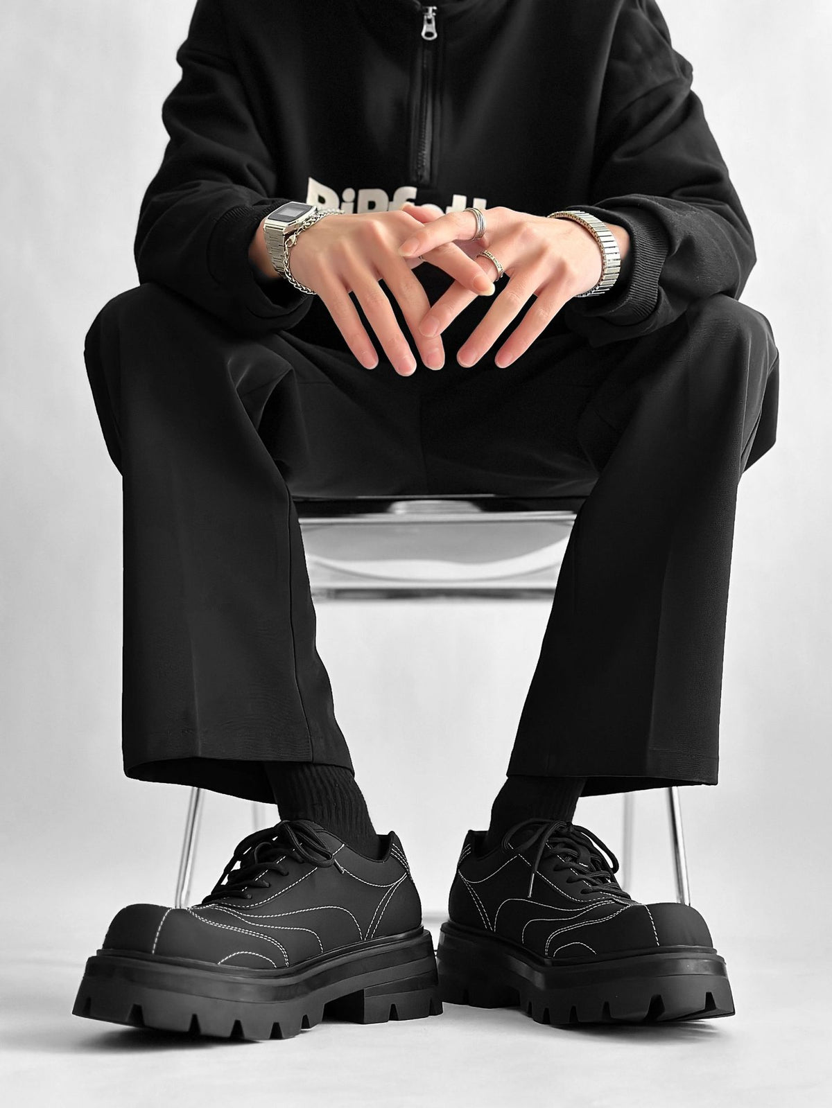 Matte Leder-Commuter-Schuhe mit dicker Sohle – Bild 6 | LuxeStyle
