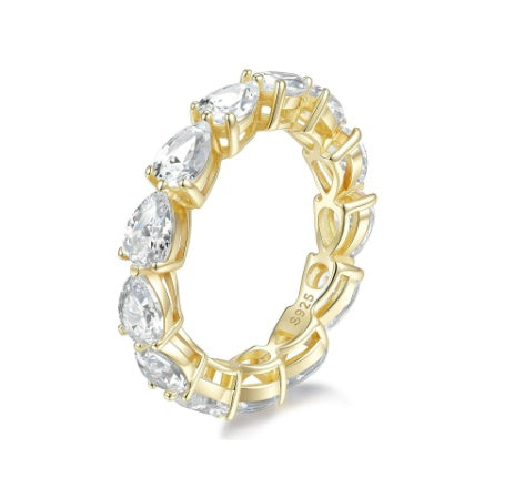 S925 Silberring mit Krappenfassung