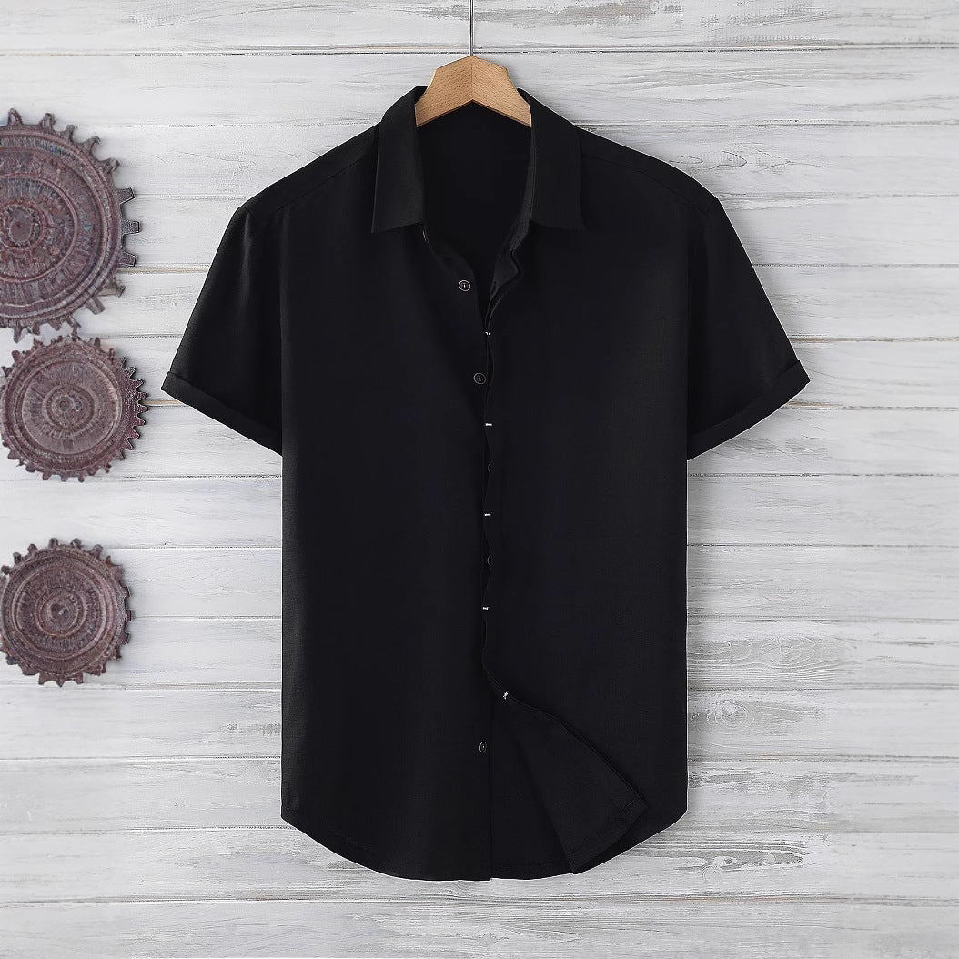 Kurzarm-Shirt für Herren – locker, einfarbig – Bild 3 | LuxeStyle