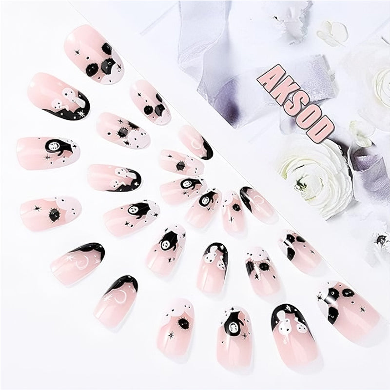 24 Stk. lange Fake Nails mit Wasserrohr-Design – Ansicht 2