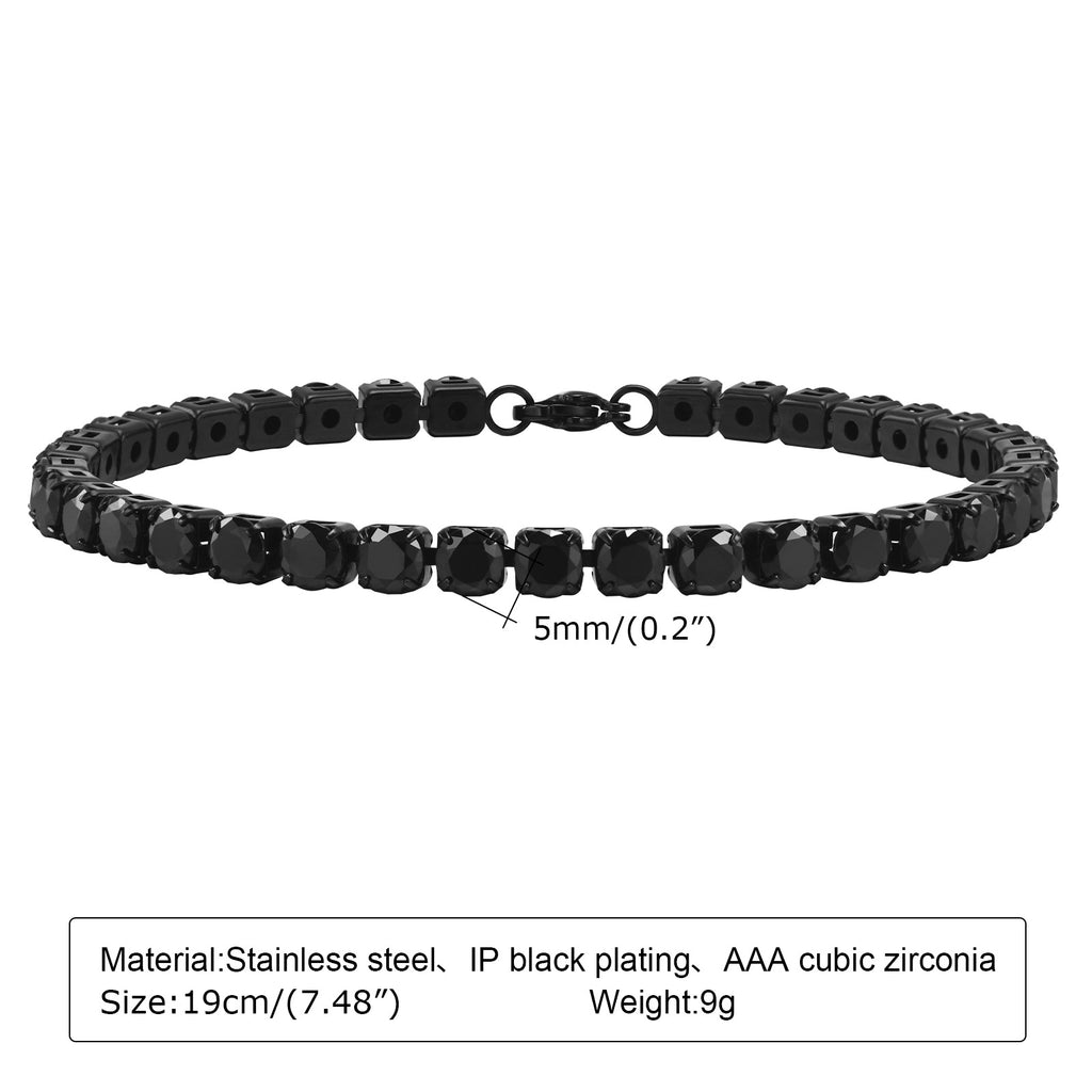 Edles Tennis-Armband mit schwarzen Zirkonia – Bild 5 | LuxeStyle