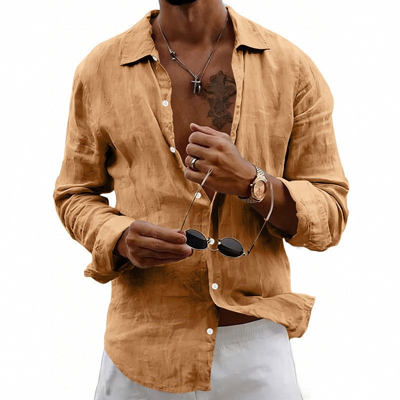 Leichter Leinen-Cardigan mit Reverskragen – Bild 5 | LuxeStyle