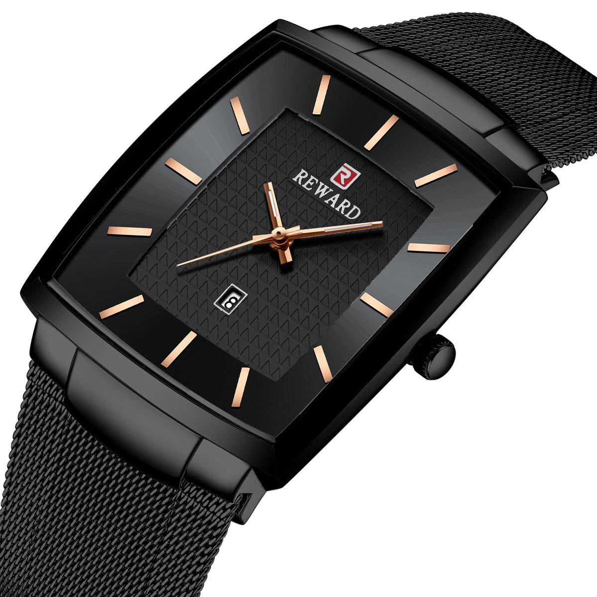 Herren Quarzuhr mit Kalender und Milanaise-Armband – Bild 3 | LuxeStyle