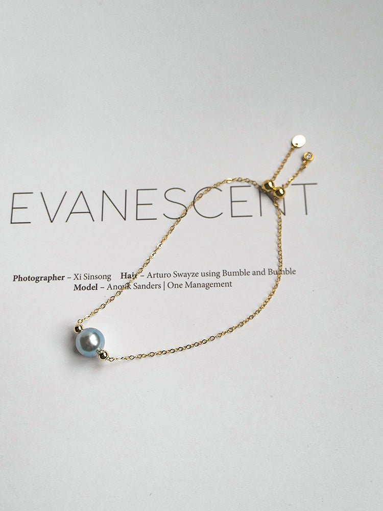 Seewasserperle-Hanf-Armband 14K Gold