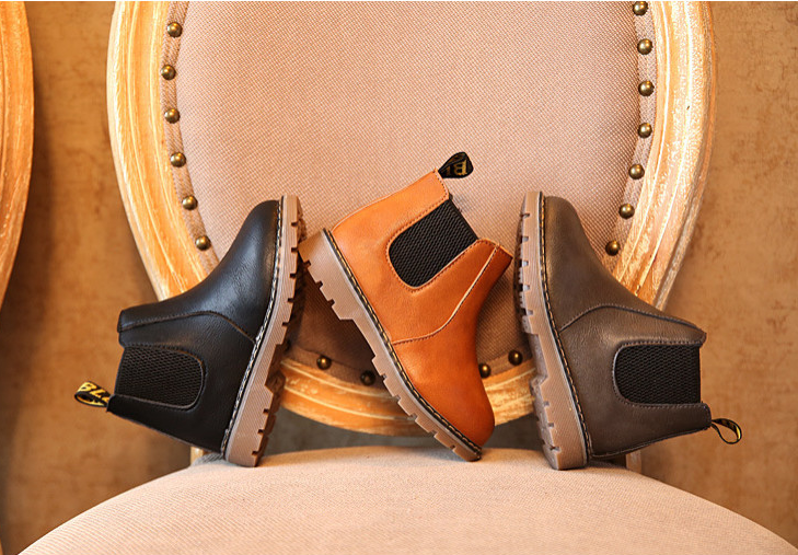 Kinder Leder-Stiefeletten für Herbst & Winter