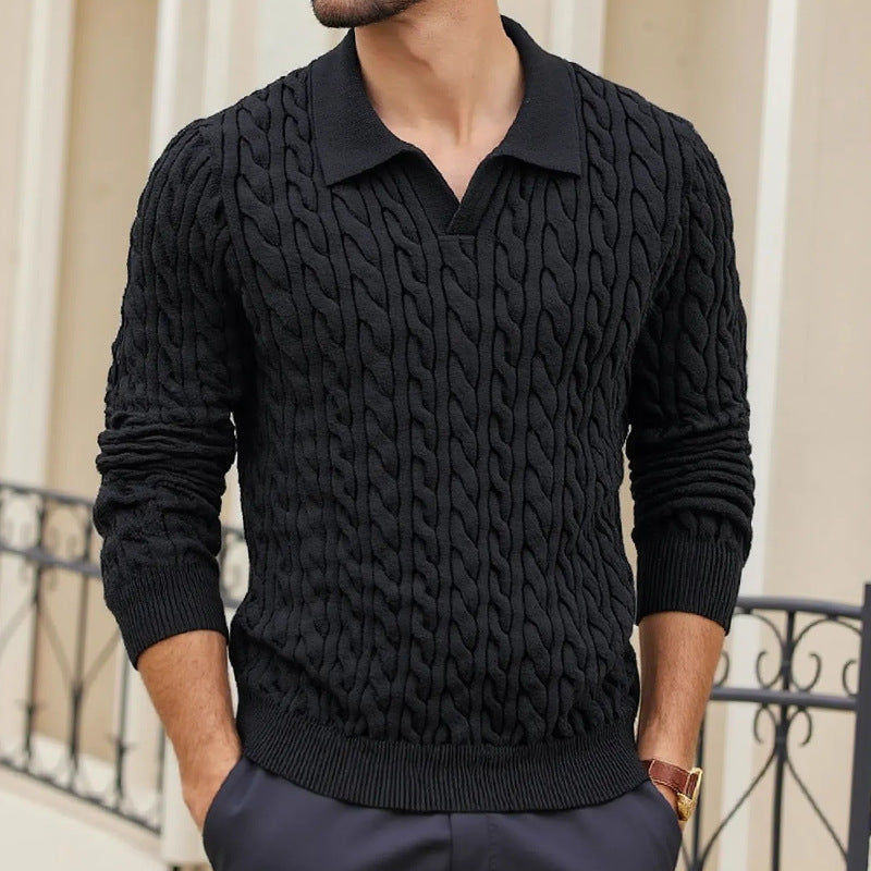Herren Strickpullover mit Zopfmuster