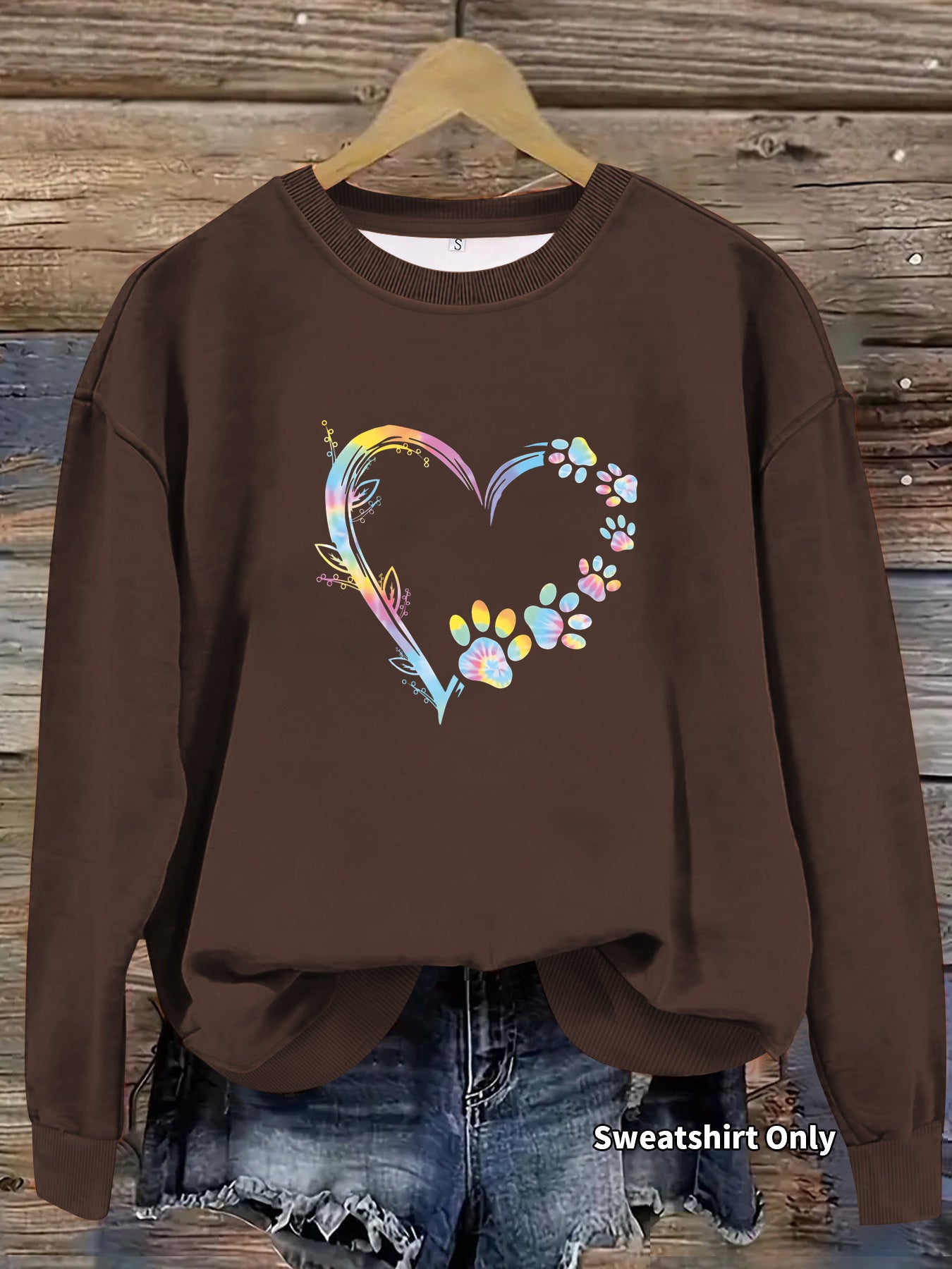 Pullover mit Herz- und Pfoten-Print