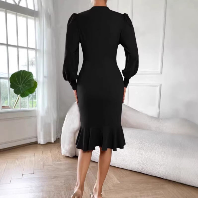 Langarm-Kleid mit Blasenaeermel