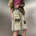 Gerissene Camouflage Denim Shorts für Herren