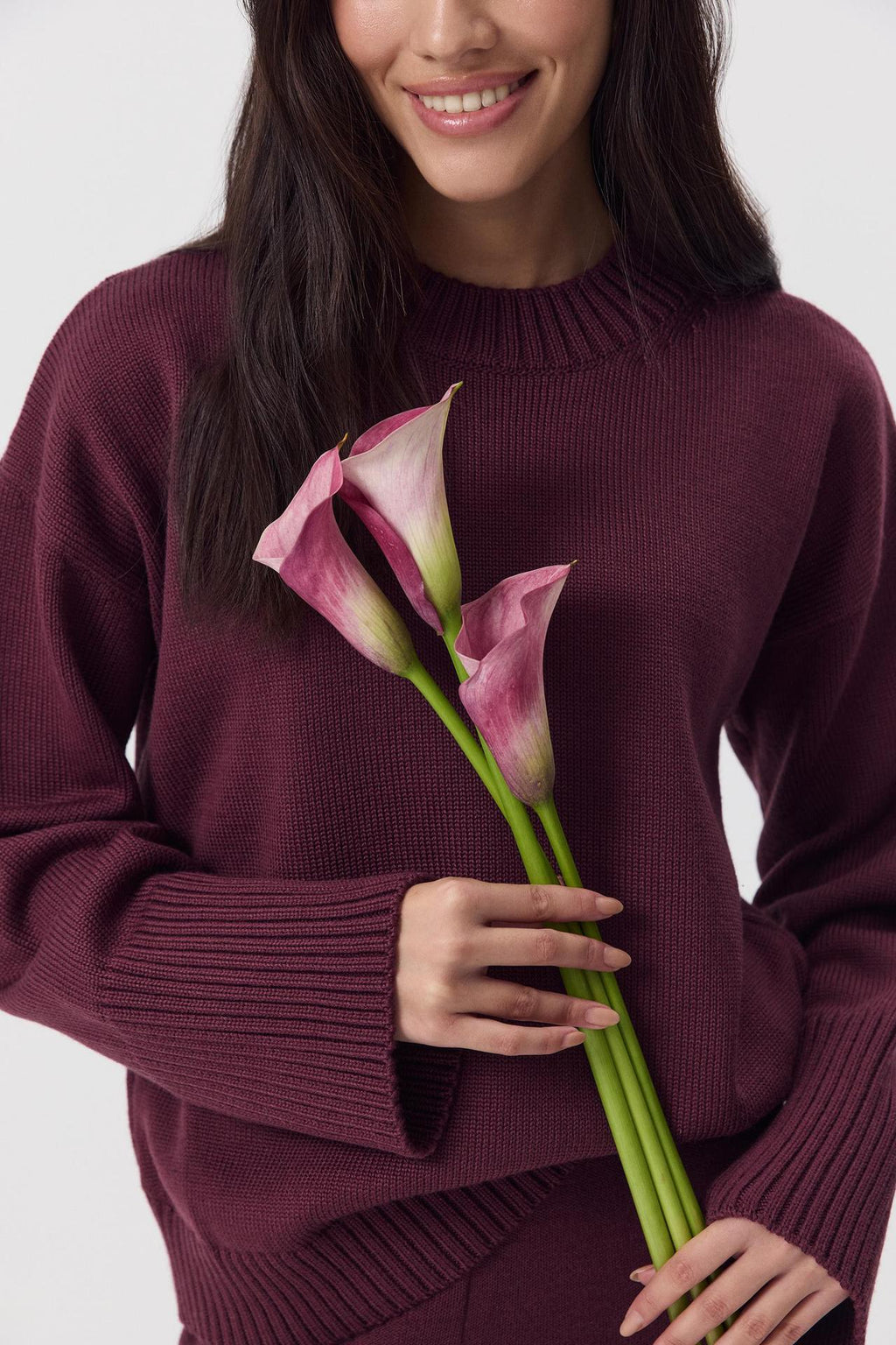 Lockerer Baumwoll-Strickpullover für Damen