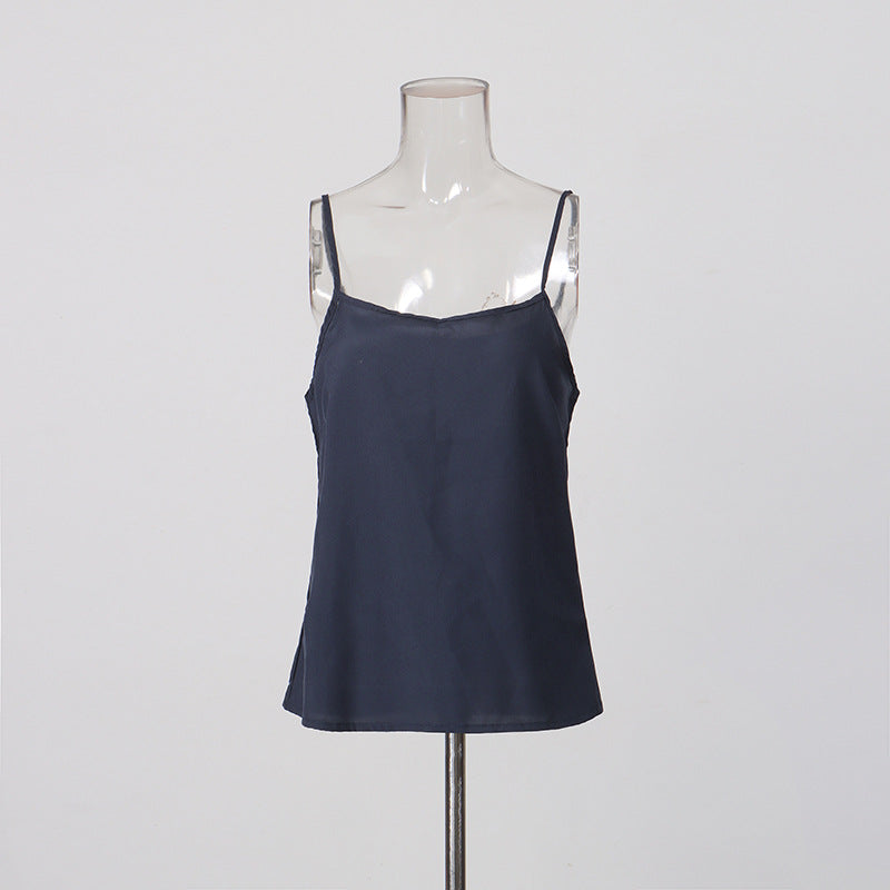 Navy Organza Bluse