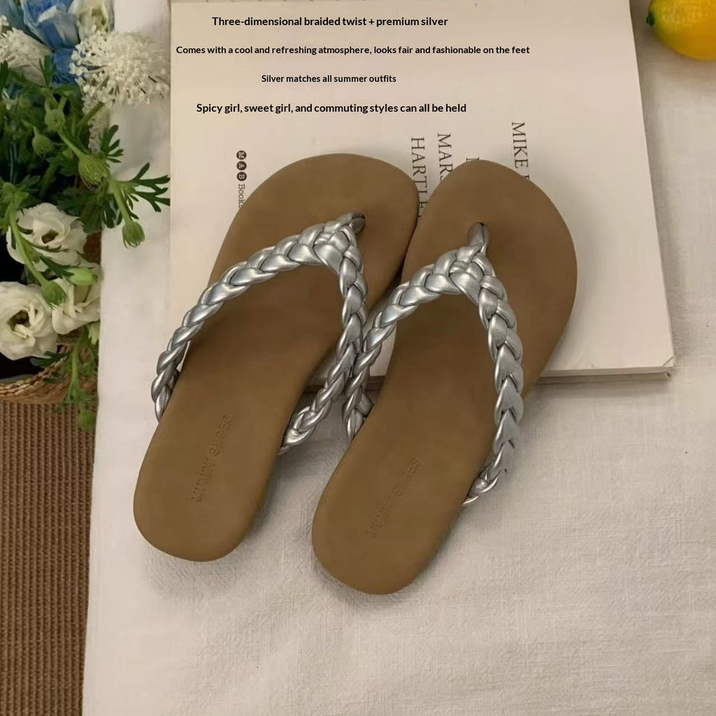 Retro-Flip-Flops mit gewebtem Riemen