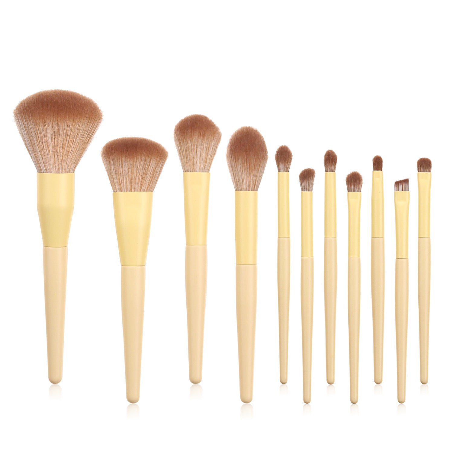 11-teiliges Make-up Pinselset Gelb