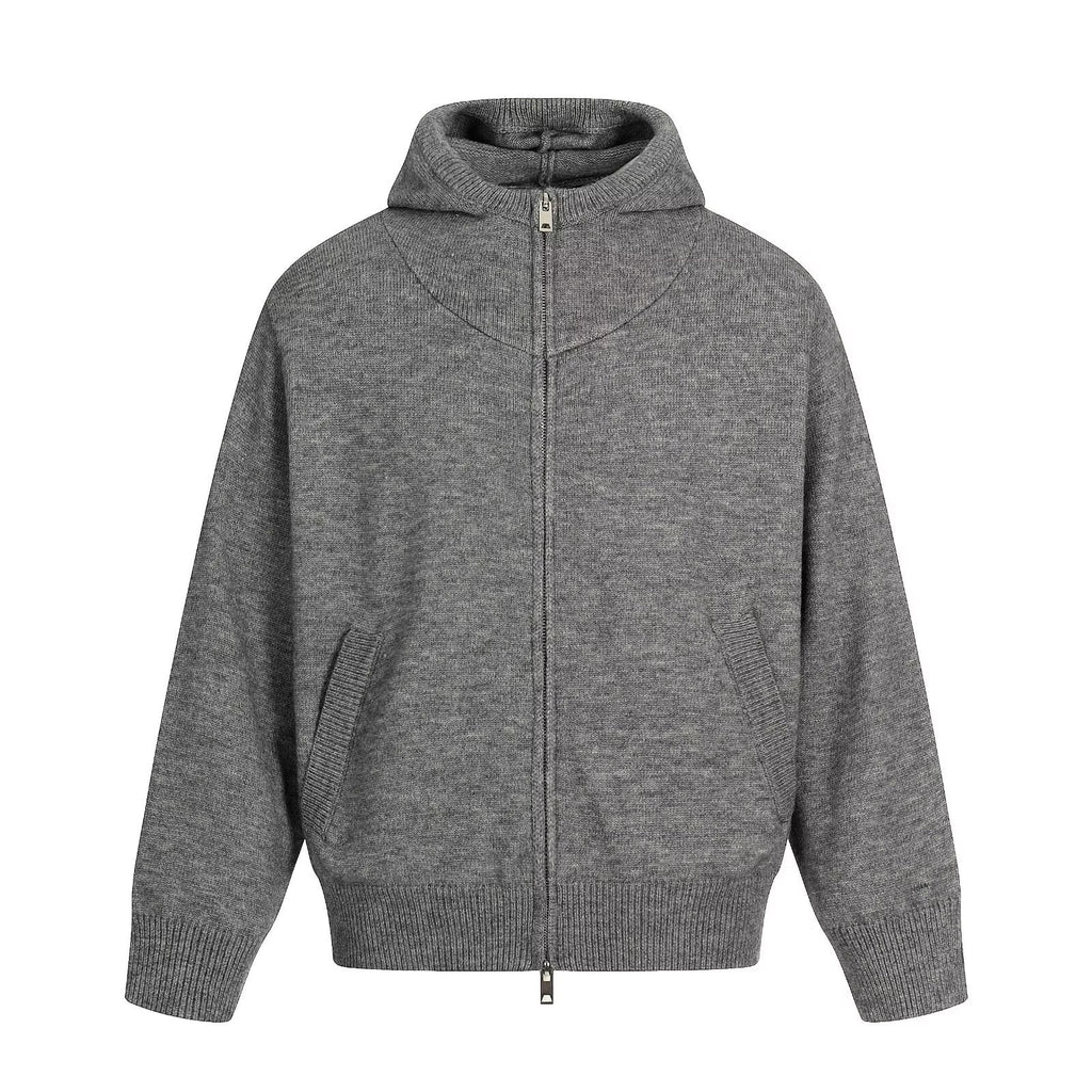 Herren-Kardigan, grau, locker