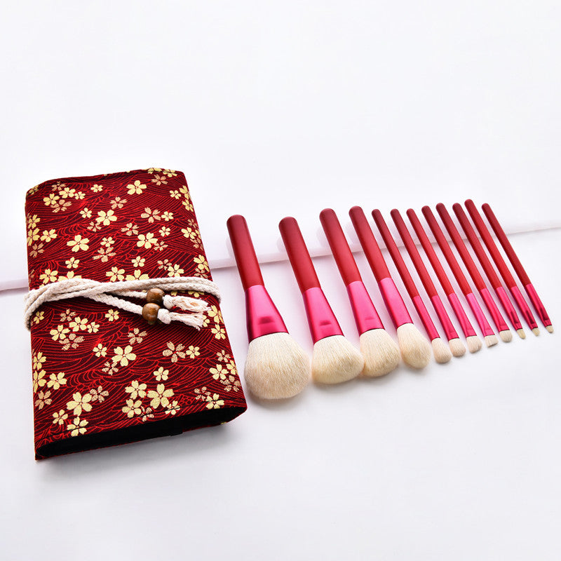 12-teiliges Make-up Pinselset Rot