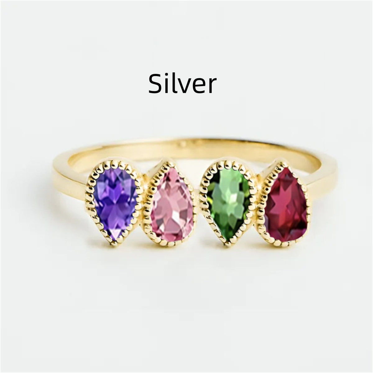 Geburtsstein-Ring im Wassertropfen-Design – Bild 4 | LuxeStyle