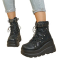Dunkle Unisex Plateau-Boots im Punk-Stil