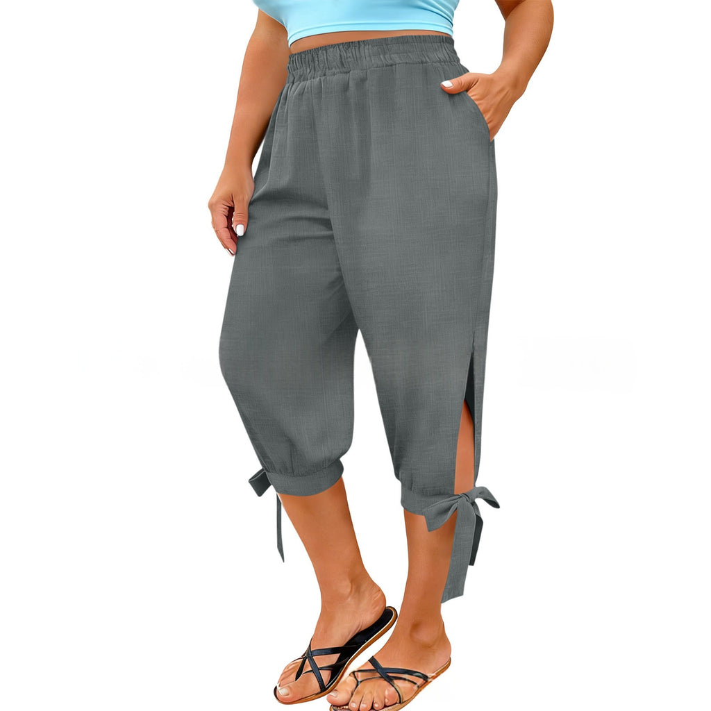 Retro Chic Cropped Culottes Plus Size