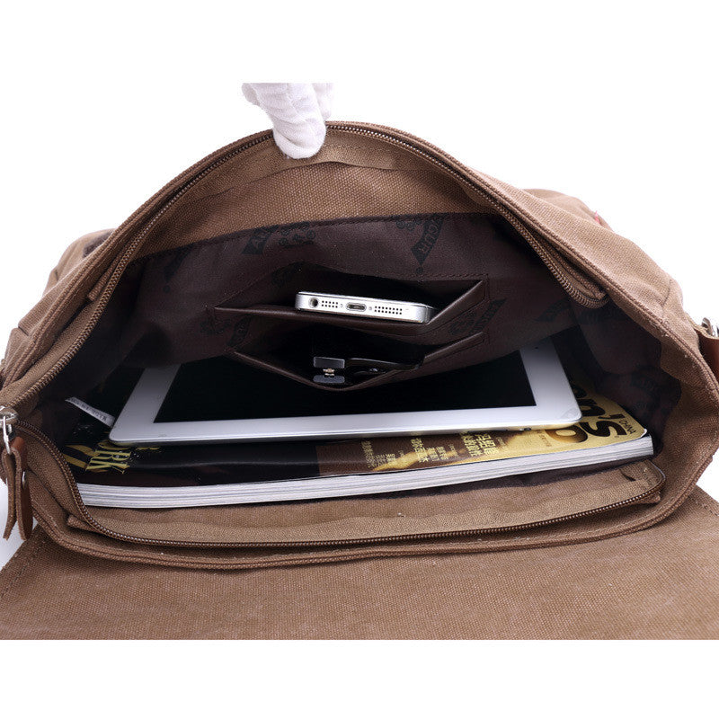 Grosse Umhängetasche aus Canvas für Herren – Bild 3 | LuxeStyle