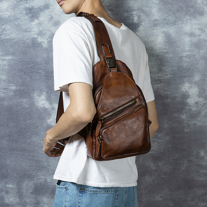 Retro-Messenger-Bag aus Leder