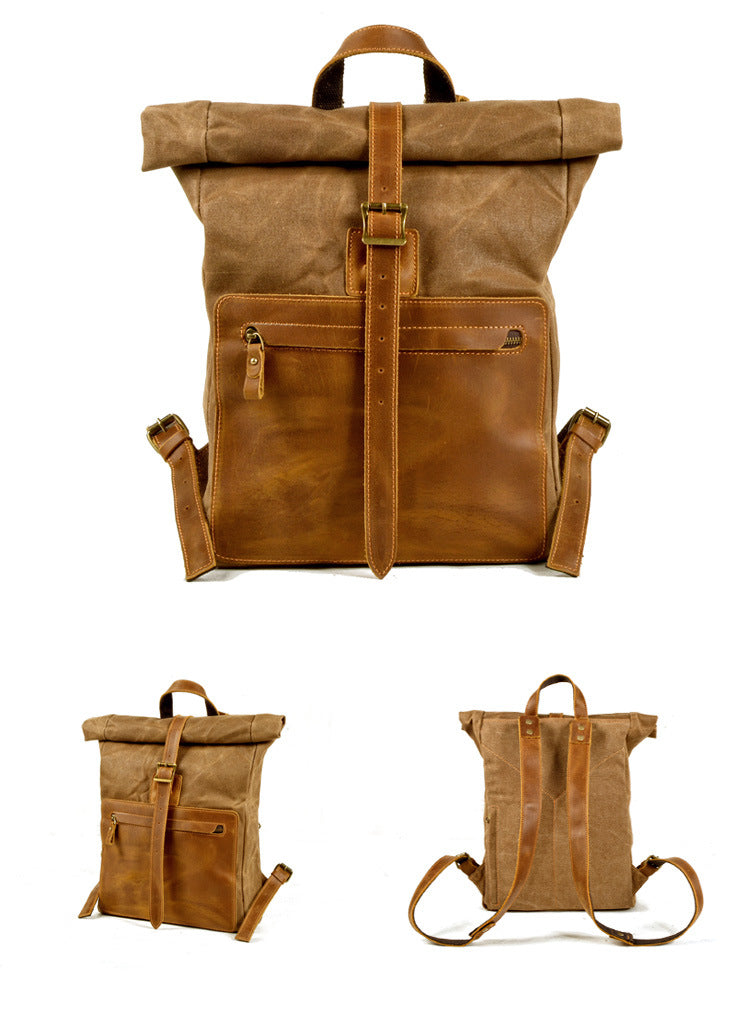 Retro-Canvas-Rucksack für Männer – schwarz – Bild 5 | LuxeStyle