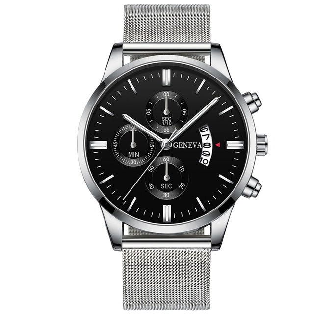 Quarzuhr mit Kalender und Milanaise-Armband – Bild 3 | LuxeStyle