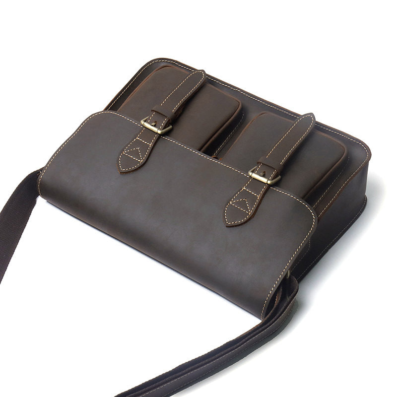 Retro-Messenger-Tasche aus Rindleder – Bild 2 | LuxeStyle