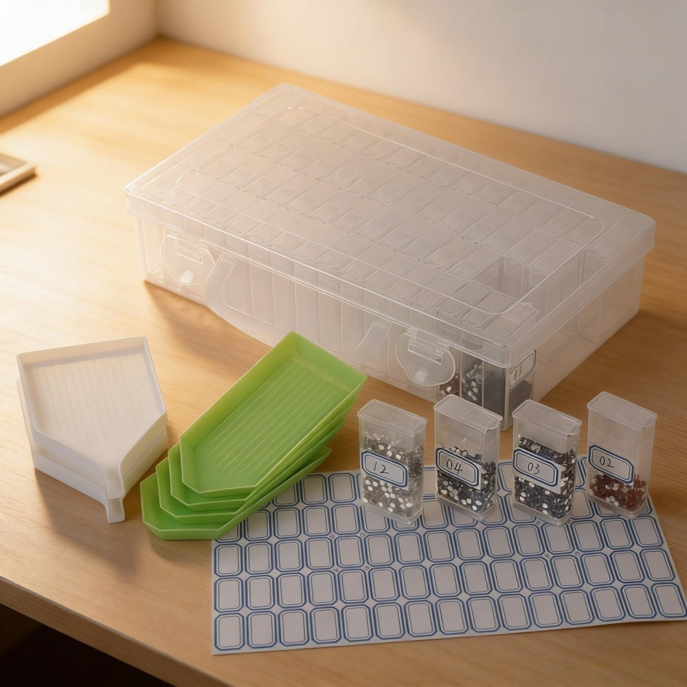 Diamond Painting Zubehör-Set mit Box & Trays