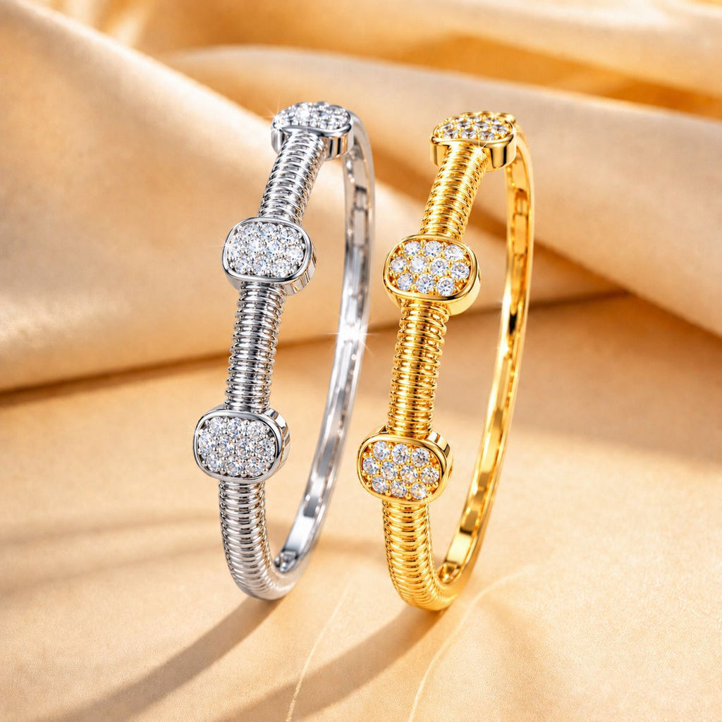 Federarmband mit Diamanten