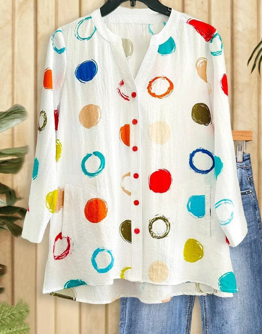 Damen Langarmshirt mit V-Ausschnitt – Bild 2 | LuxeStyle